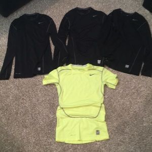 ❗️4️⃣ Nike Pro Compression Shirts! 3 LS & 1 SS